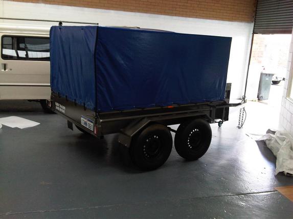 blue pvc trailer cover